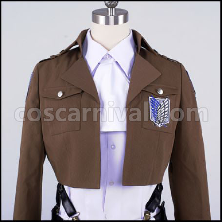 Attack on Titan Survey Corps Squad Leader Levi Cosplay Costume coscarnival - Side Profile