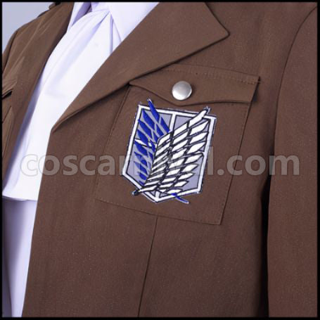 Attack on Titan Survey Corps Squad Leader Levi Cosplay Costume coscarnival - Detail Close-up