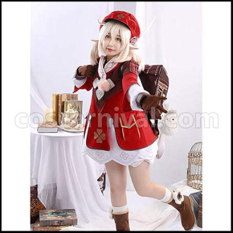 Genshin Impact Klee Cosplay Costume coscarnival - Front View