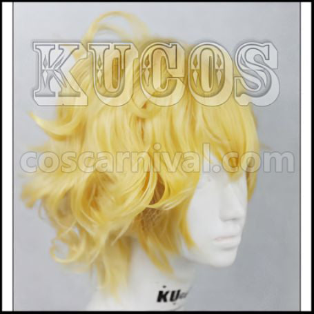 Karneval Yogi Short Golden Cosplay Wig coscarnival,Parting Line View