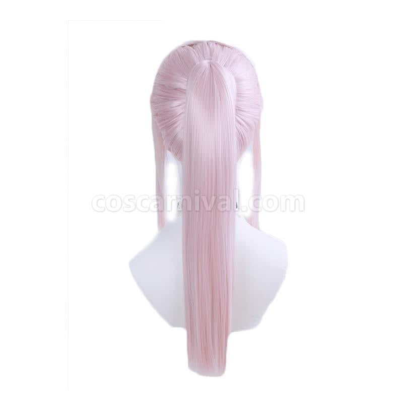 darling in the franxx 02 zero two pink long ponytail wig custom cosplays