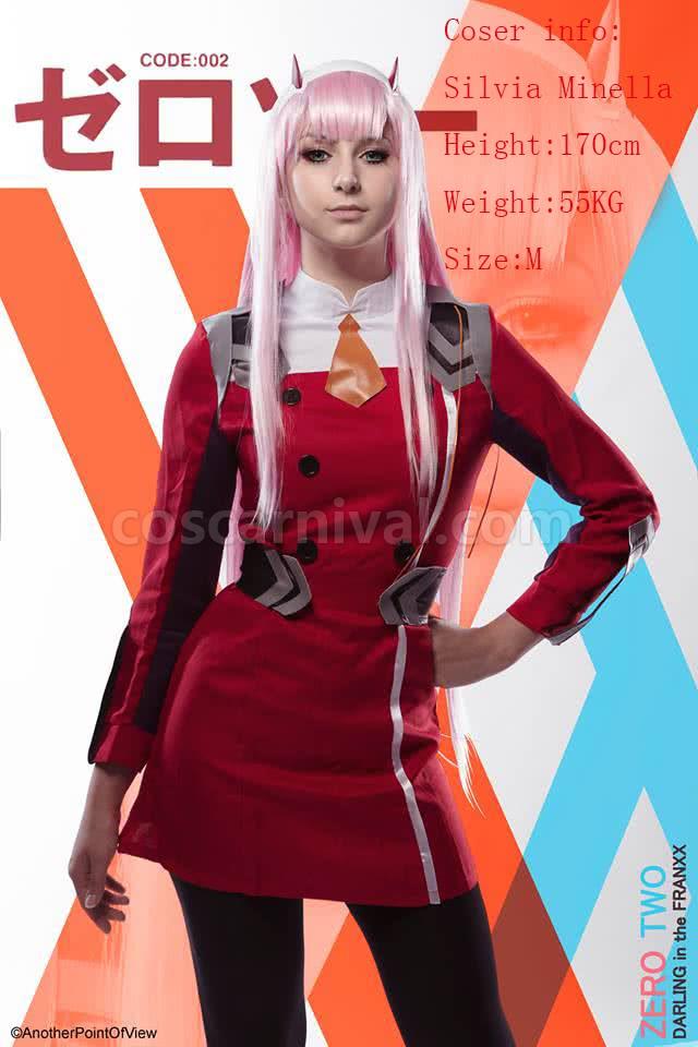 DARLING in the FRANXX 02 Zero Two 여성 풀 세트 코스프레 의상