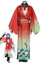 Dramatical Murder Koujaku Printing Vibration Sleeve Kimono Red Cosplay Costume coscarnival