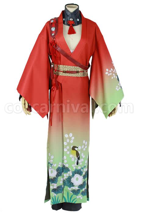 DRAMAtical Murder コウジャクプリント 振動スリーブ 着物 赤 コスプレ衣装 coscarnival
