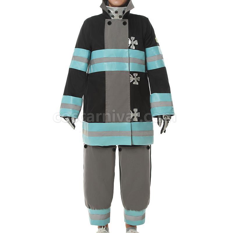 Fire Force Kusakabe Shinra 및 Hat 장갑 코스프레 마치 남자들 한복 coscarnival