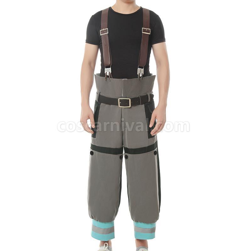 Fire Force Kusakabe Shinra 및 Hat 장갑 코스프레 마치 남자들 한복 coscarnival