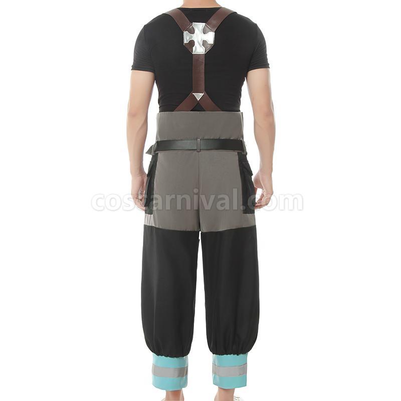 Fire Force Kusakabe Shinra 및 Hat 장갑 코스프레 마치 남자들 한복 coscarnival