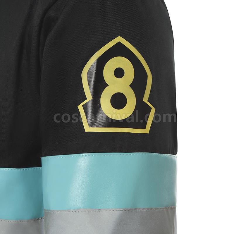Fire Force Kusakabe Shinra 및 Hat 장갑 코스프레 마치 남자들 한복 coscarnival