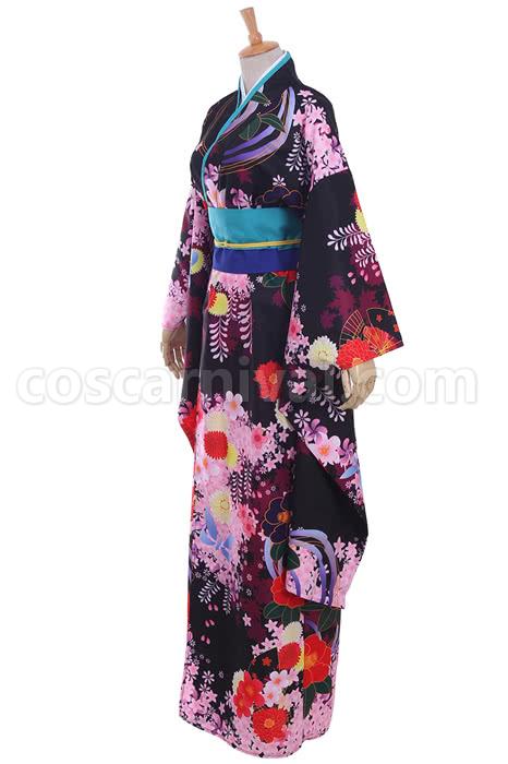 Hell Girl Enma Ai kimono Cosplay Costume, side view