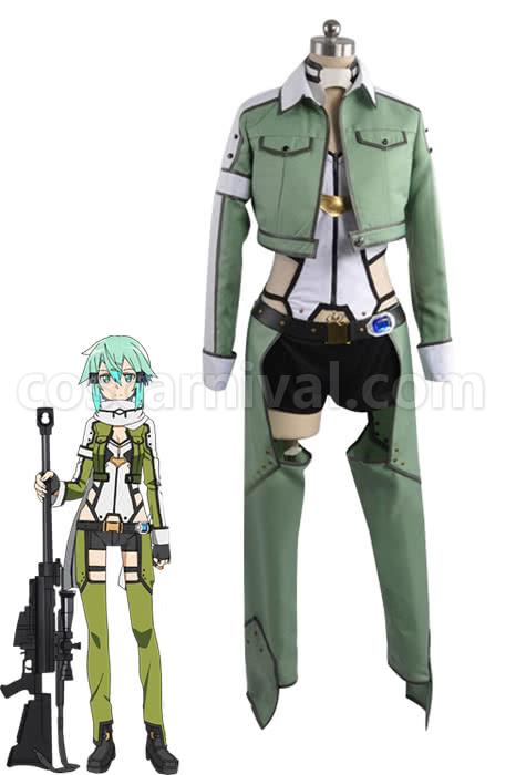 Hot Sword Art Online Sinon Female Outfits Cosplay Costume coscarnival