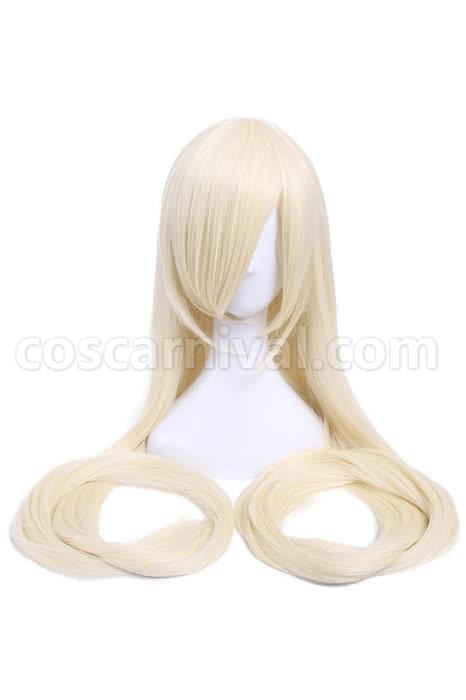human computer angel supper long straight light blonde wigs costume