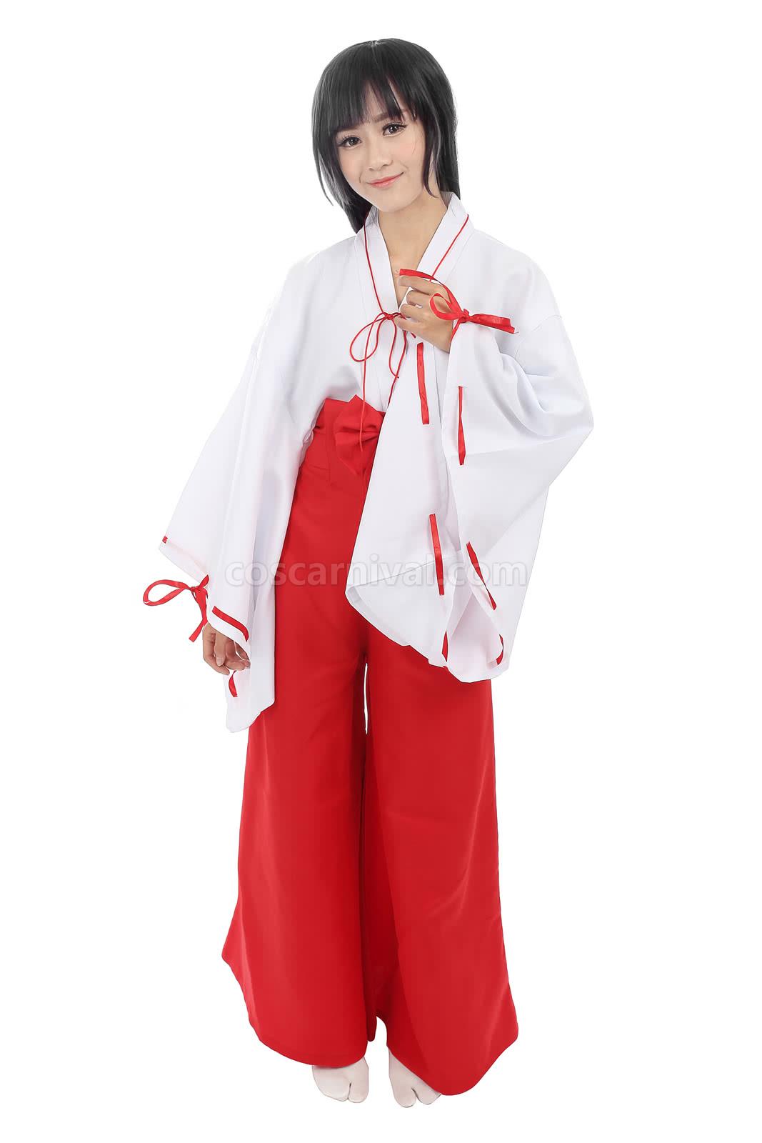 InuYasha Kikyo Miko Kimono Cosplay Costume