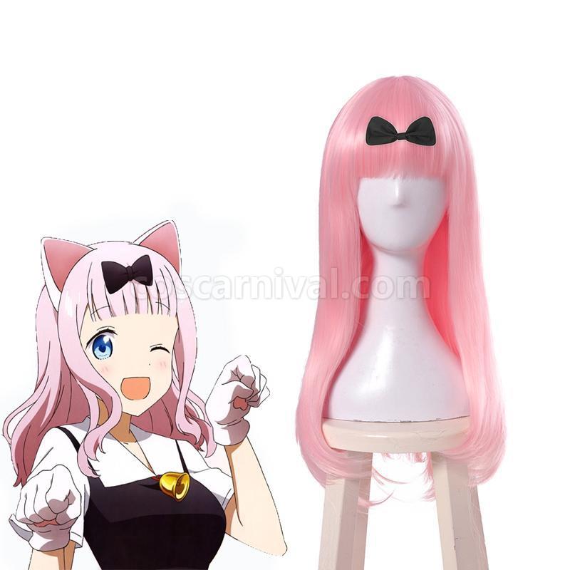 kaguya sama love is war chika fujiwara pink long cospaly wigs custom cosplays