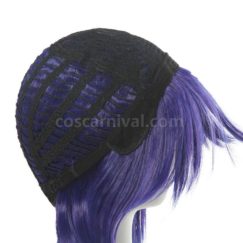 kakegurui sayaka igarashi purple mixed blue long straight wigs anime costumes