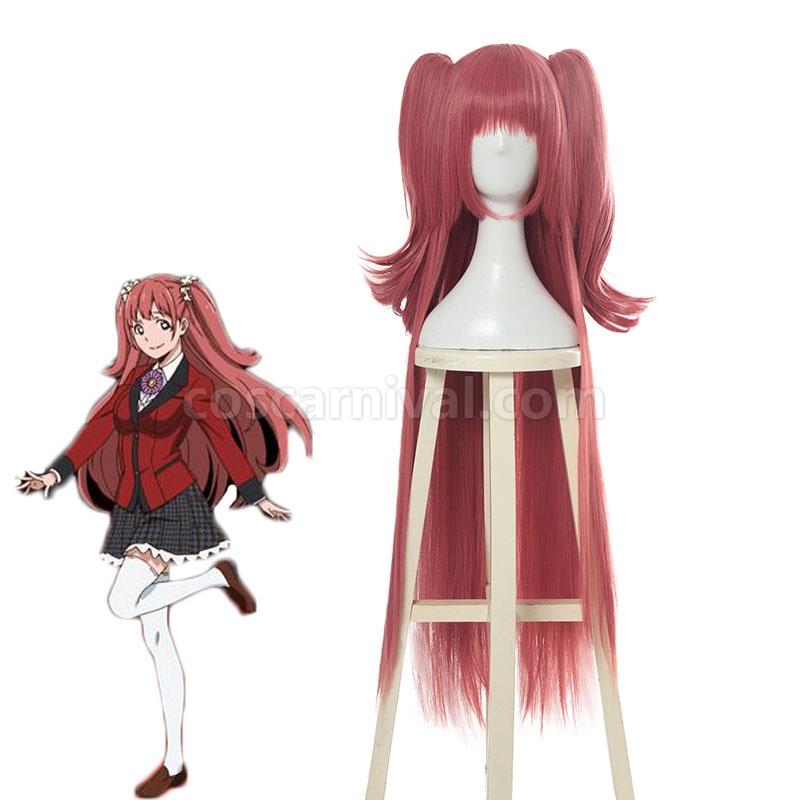 kakegurui yumemite yumemi 100cm long pink straight wigs cosplay costumes