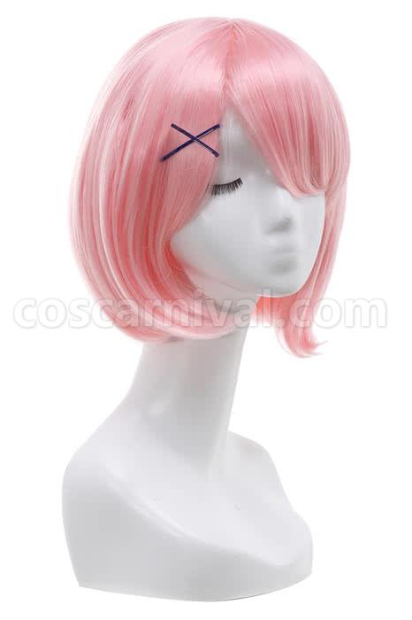 Life In A Different World From Zero Rem Short Bob Straight Pink Female Cosplay Costume coscarnival