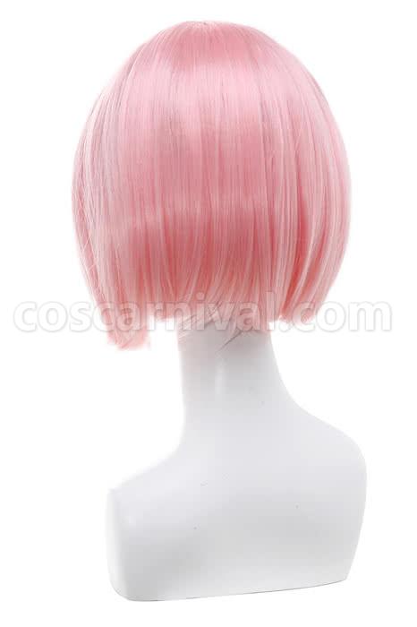 Life In A Different World From Zero Rem Short Bob Straight Pink Female Cosplay Costume coscarnival