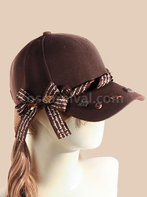 Sweet Lolita Hat Deep Brown Bows Accessory Lolita Accessories coscarnival
