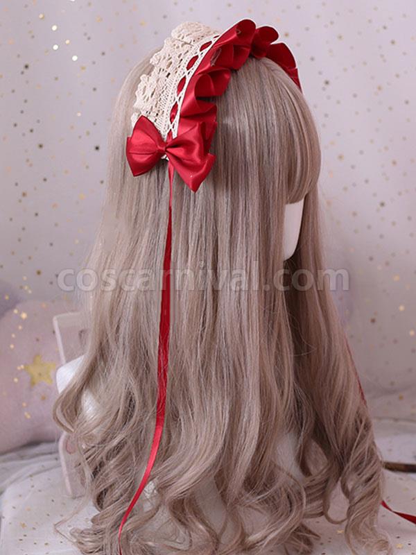 Sweet Lolita Headdress Lace Bow Lolita Headband coscarnival