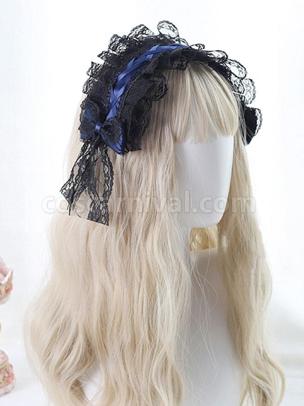 Gothic Lolita Headdress Lace Bow Lolita Headband coscarnival