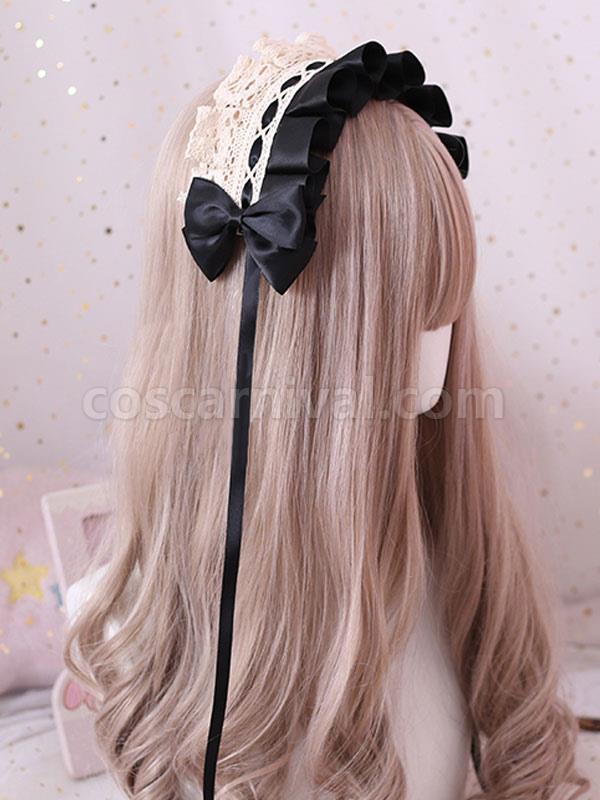 Sweet Lolita Headdress Lace Bow Lolita Headband coscarnival