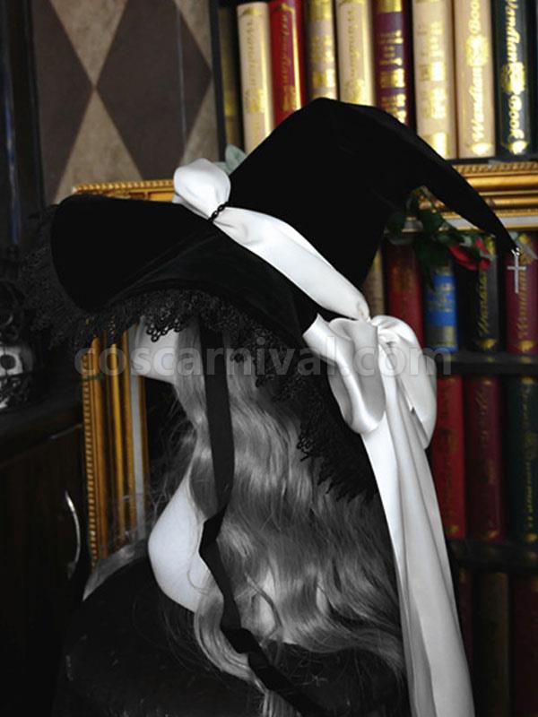 Gothic Lolita Hat Bows?Lace Accessory Lace?Bow Polyester Purple Lolita Witch Hat coscarnival