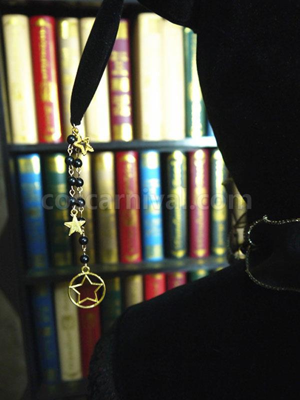 Lolita Hat Bows Accessory Bow?Stars Print Polyester Black Lolita Accessories Witch Hat coscarnival