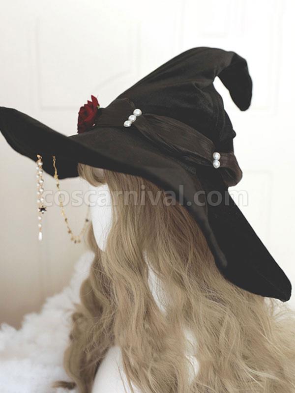 Gothic Lolita Hat Rose?Chains Accessory Polyester Red Lolita Accessories coscarnival