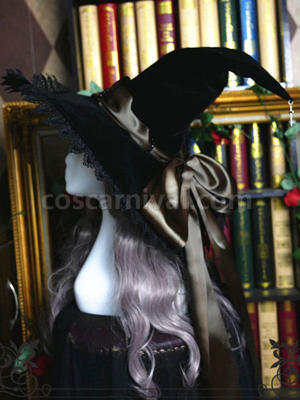Gothic Lolita Hat Bows?Lace Accessory Lace?Bow Polyester Purple Lolita Witch Hat coscarnival