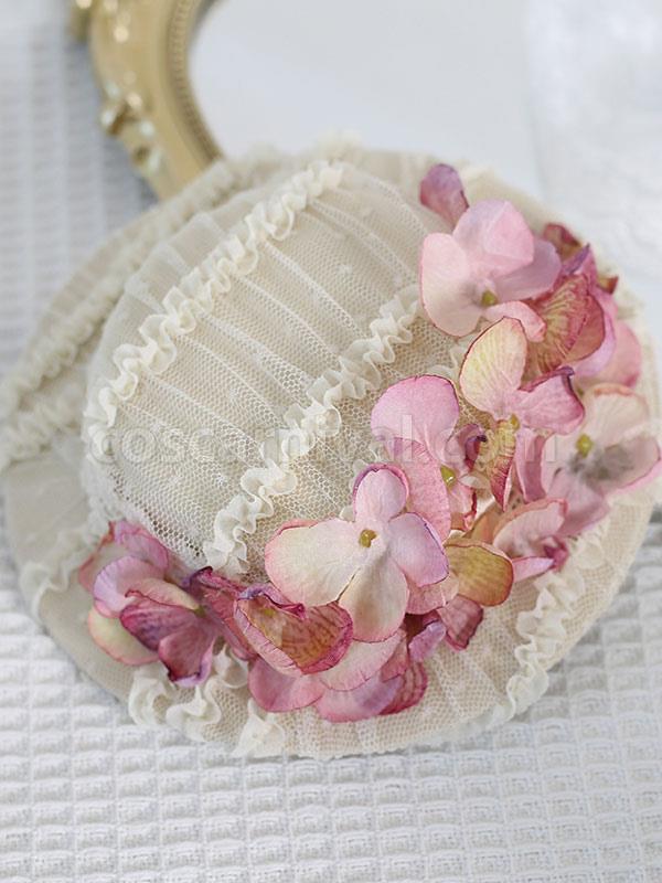 ROCOCO Style Lolita Hat Flowers Accessory Beige Lolita Accessories coscarnival