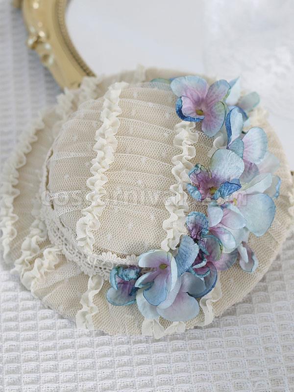 ROCOCO Style Lolita Hat Flowers Accessory Beige Lolita Accessories coscarnival