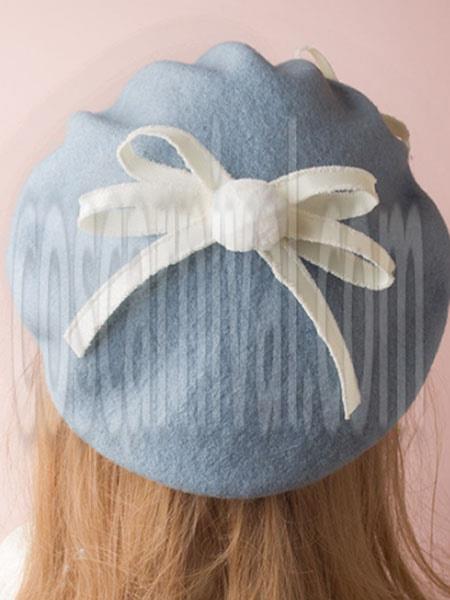Sweet Lolita Hat Wool Bow Pom Pom Lolita Beret coscarnival