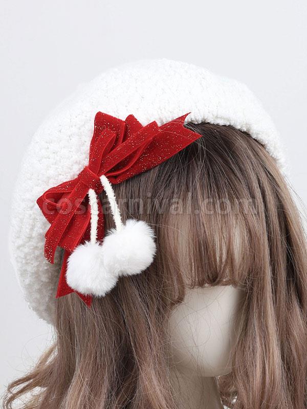 ROCOCO Style Lolita Hat White Bows Accessory Lolita Accessories coscarnival