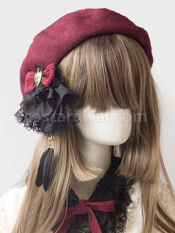 Gothic Lolita Hairpin Lace Ruffle Bow Lolita Hair Accessory coscarnival