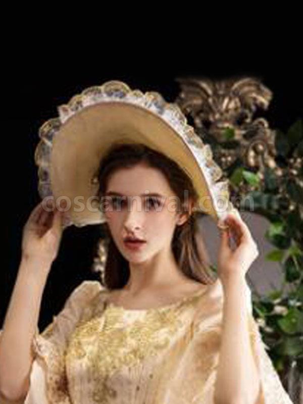 Classic Lolita Hat Light Apricot Polyester Fiber Lolita Hat coscarnival