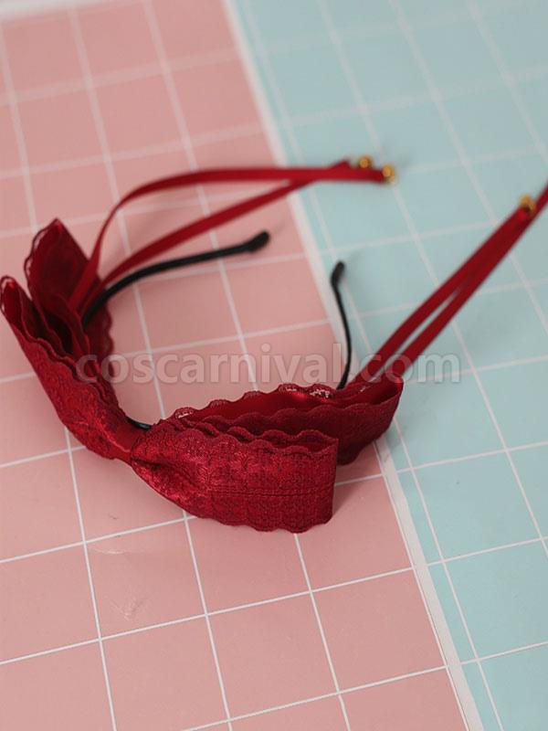 Sweet Lolita Hair Clasp Bow Lace Bell Black Lolita Hair Accessory coscarnival