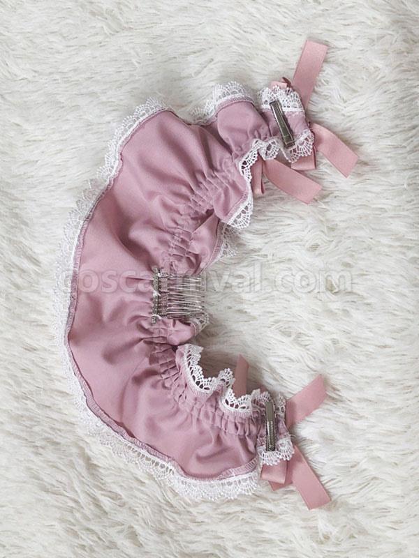 Sweet Lolita Accessories Burgundy Lace Polyester Fiber Headwear Bow Miscellaneous coscarnival