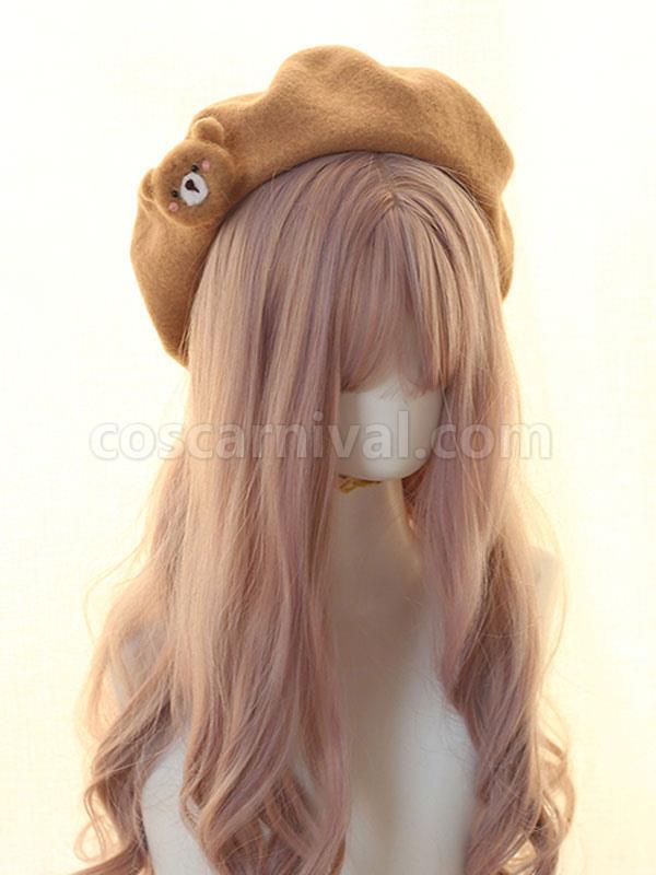 Sweet Lolita Hat Bear Decor Wool Lolita Beret Hats coscarnival