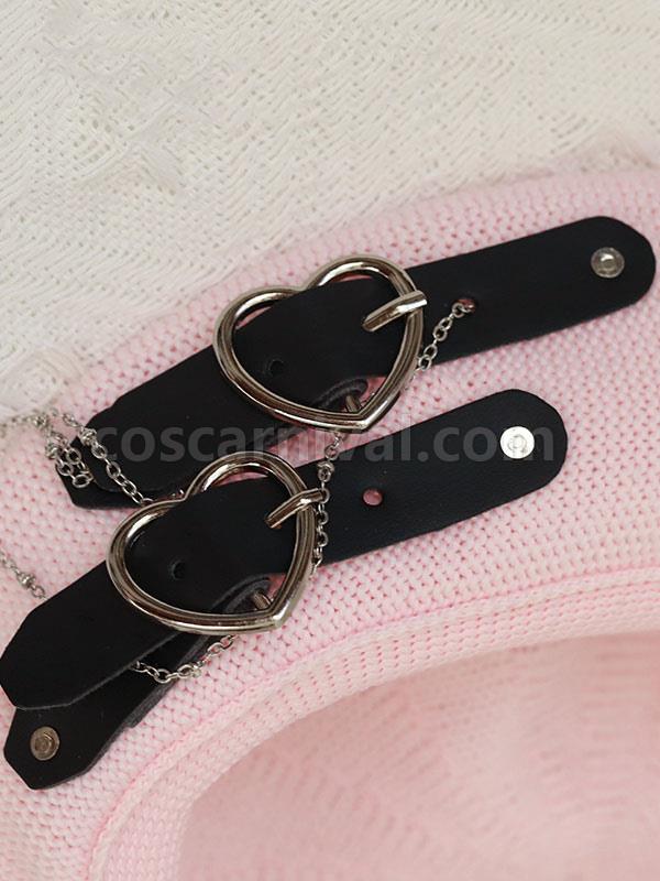 Sweet Lolita Hat Chains Accessory Hearts Pattern Polyester Black Lolita Hat coscarnival