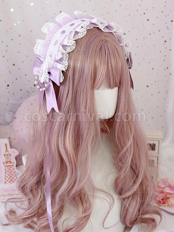 Sweet Lolita Headdress Blue Lace?Bows Lace Headband Headwear Lolita Hair Accessories coscarnival