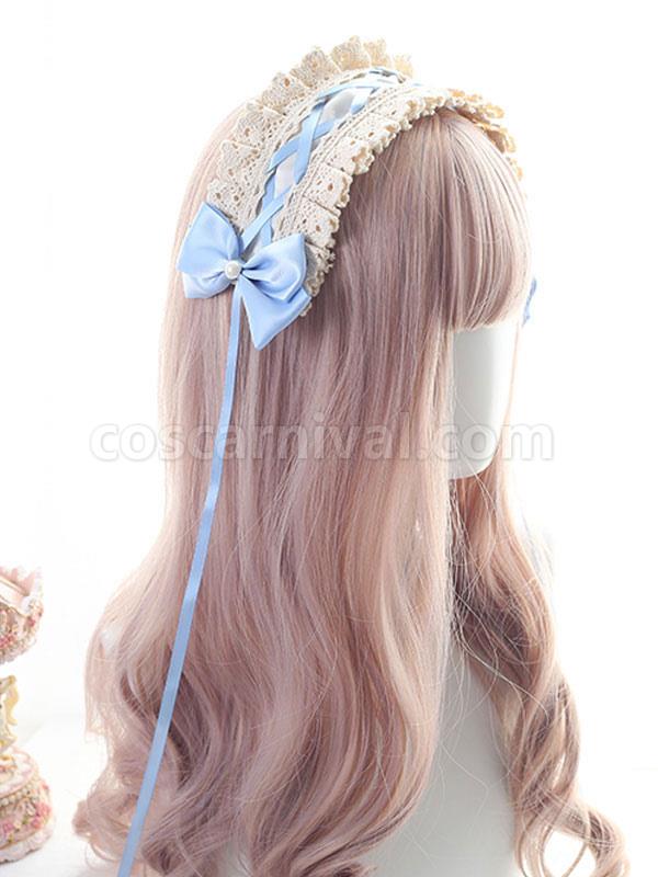 Sweet Lolita Headdress Lace Bows Headband Lolita Hair Accessories coscarnival
