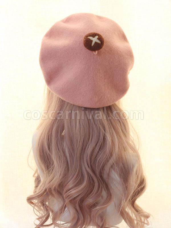 Sweet Lolita Hat Bear Decor Wool Lolita Beret Hats coscarnival