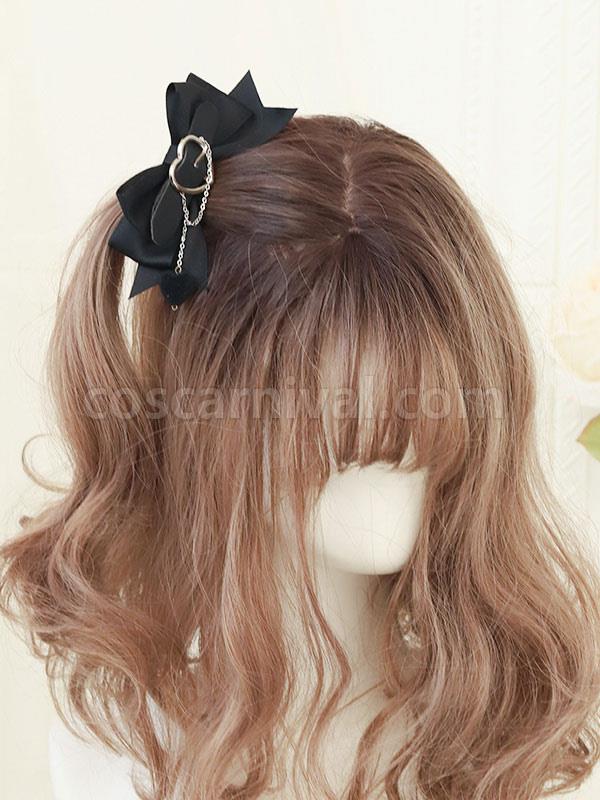 Sweet Lolita Accessories Black Chains Polyester Fiber Headwear Hearts Pattern Miscellaneous coscarnival