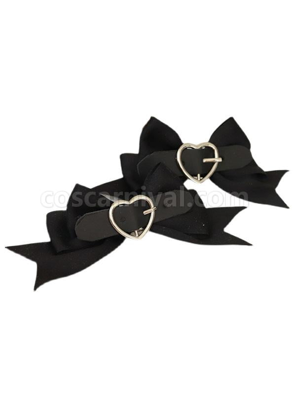 Sweet Lolita Accessories Black Chains Polyester Fiber Headwear Hearts Pattern Miscellaneous coscarnival