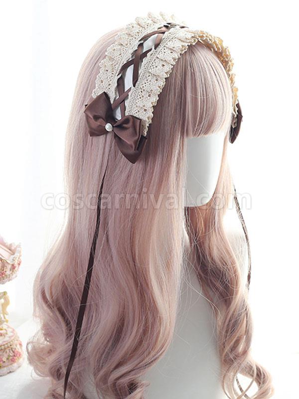 Sweet Lolita Headdress Lace Bows Headband Lolita Hair Accessories coscarnival