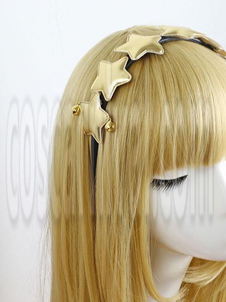 Sweet Lolita Headband Gold Star Ribbons Lolita Headpieces coscarnival
