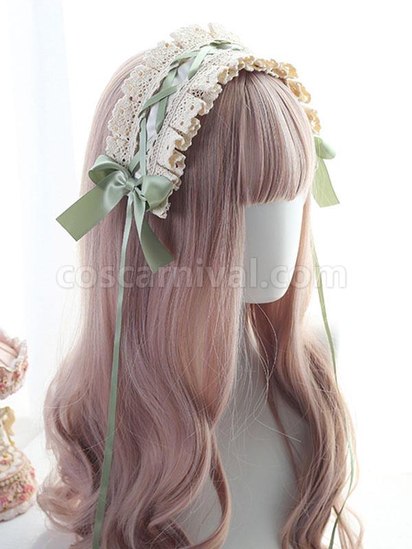 Sweet Lolita Headdress Lace Bows Headband Lolita Hair Accessories coscarnival