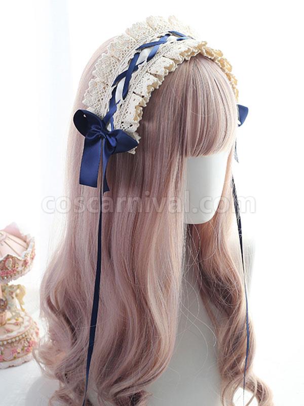 Sweet Lolita Headdress Lace Bows Headband Lolita Hair Accessories coscarnival