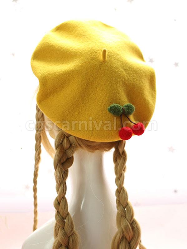 Sweet Lolita Beret Cherry Wool Lolita Hat coscarnival