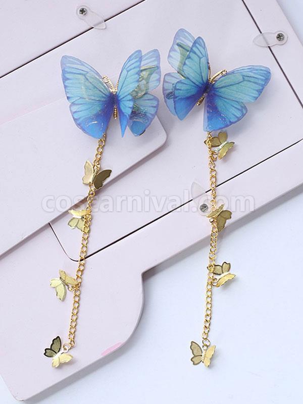 Chinese Style Lolita Headwear Chains Butterfly Han Lolita Hai Accessories coscarnival